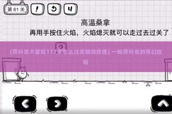 (茶叶蛋大冒险117关怎么过关视频玫略) 一颗茶叶蛋的奇幻旅程